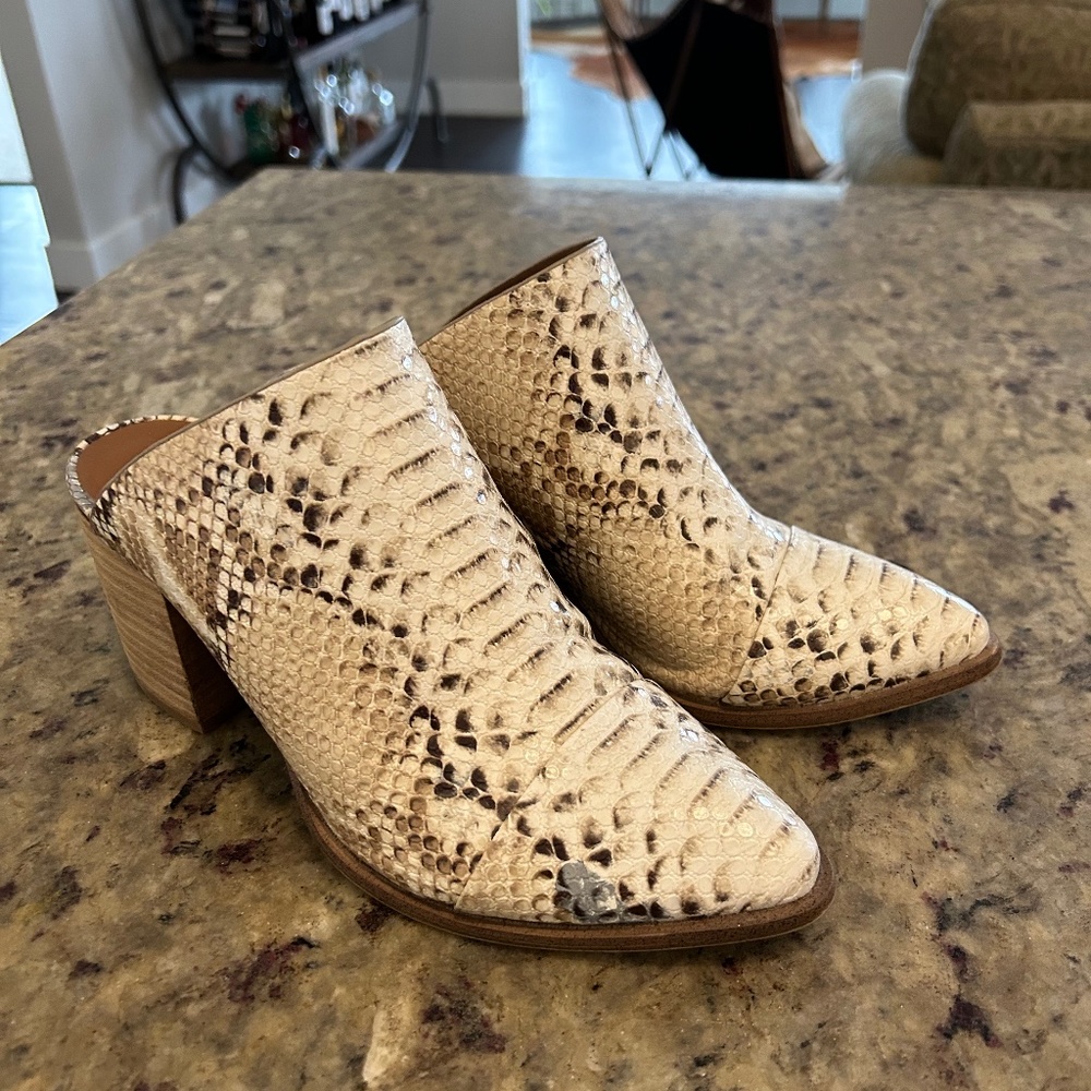 Snakeskin mules